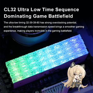 JUHOR DDR5 7200MHz 32GB RGB RAM DIMM 1.4V低レイテンシメモリ最適化For4K編集ゲームリグ - Product Image 4