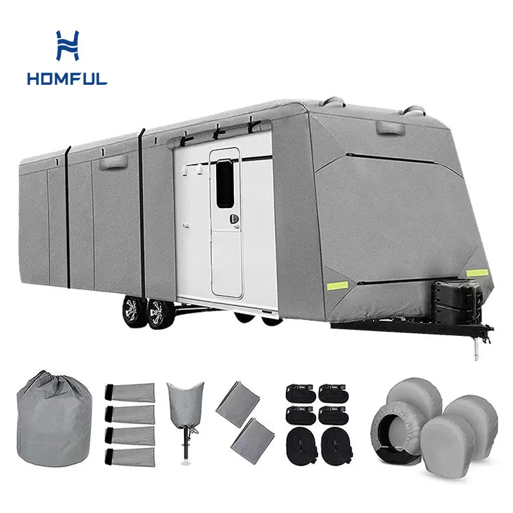 Homful capa impermeável para reboque, cobertura de camper, reboque, motocasa, caravana, capa rv