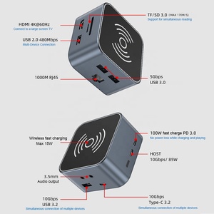 14 in 1 Multi-funzione Desktop Docking Station Wireless tipo C 3.2 HDTV PD 3.0 Ethernet Card Reader adattatore Usb C Hub - Product Image 3
