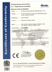 เครื่องยิงบลาสเตอร์ที่ผ่านการรับรอง ISO9001ใช้สำหรับกำจัดความเปราะเคลือบเส้นการทำเครื่องหมายยิงระเบิดรับประกัน2ปี - Product Image 6