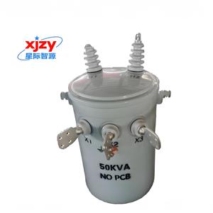 Настраиваемый 125KVA D14-M однофазный полюсный трансформатор с входом 10 кВ и выходом 380 В/220 В/110 В частотой 50/60 Гц - Product Image 1