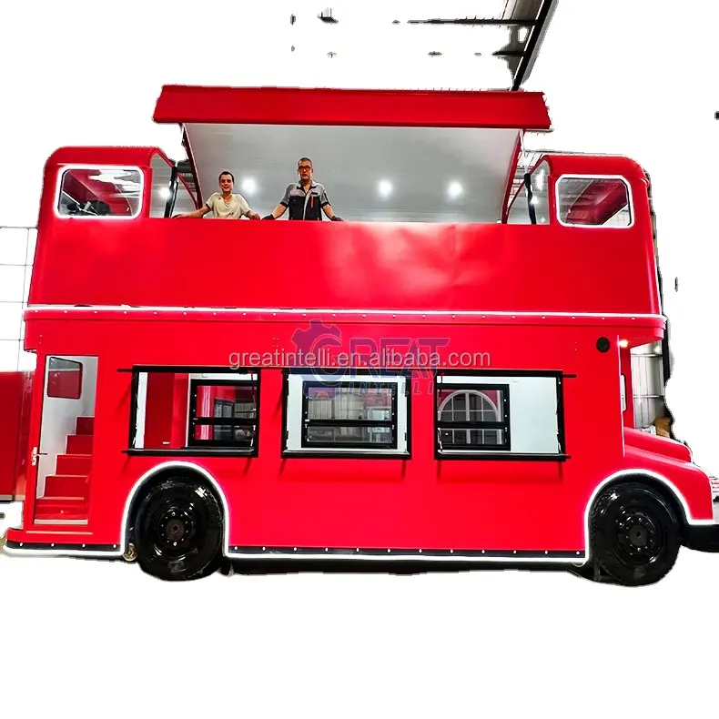 Guter Verkauf Camion A Vendre Vintage Food Truck Doppeldecker bus Zum Verkauf Mobile Restaurant