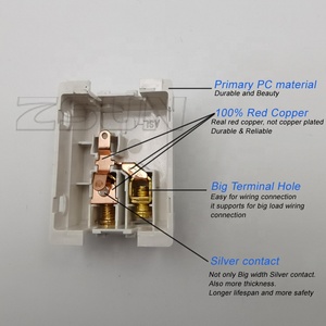 ZSUN SC31 PC Gold Color Plate <strong>120</strong>*72mm American Standard Dimmer 1 Gang <strong>Switch</strong> and 3 Pin Socket - Product Image 4