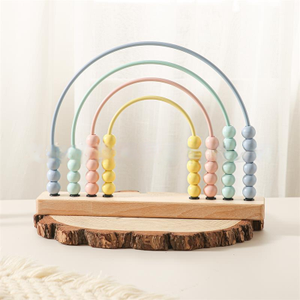 木制彩色蒙特梭利婴儿学习工具珠子数学算盘儿童教育数学 - Product Image 5
