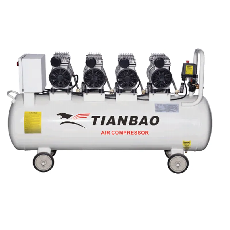 TIANBAO TBW550 * 4-150 408L/min 1440 r/min 0.55 * 4HP/KW 150L高圧オイルフリーポータブルエアコンプレッサー価格