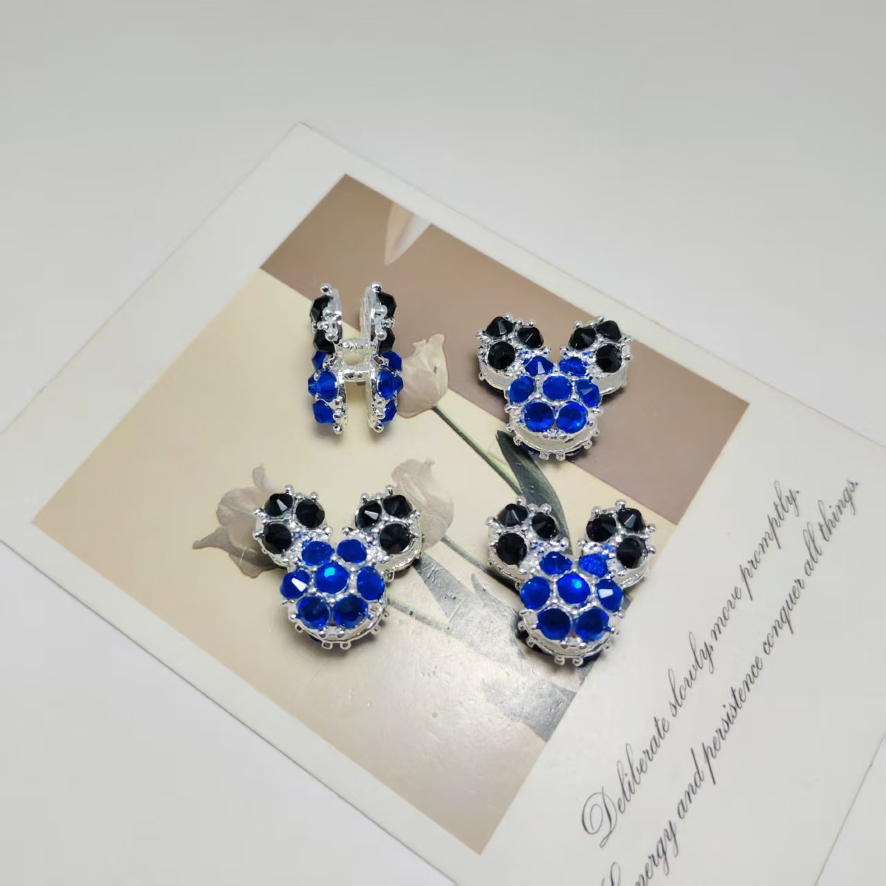 Chapado en plata - Diamante negro Diamante azul zafiro
