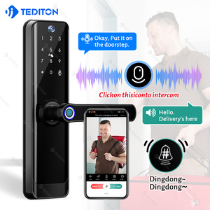 Tediton Mobile Tuya serratura impermeabile all'aperto intelligente biometrica impronta digitale wifi serratura occhio di gatto con video citofono - Product Image 2