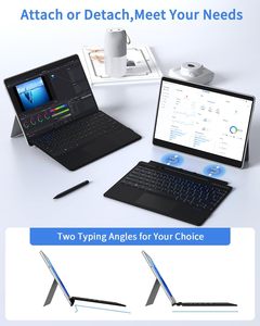 Para <span class=keywords><strong>Microsoft</strong></span> <span class=keywords><strong>Surface</strong></span> Pro X/8/9/10/11 Teclado Sem Fio Tipo Capa Trackpad Mouse Substituição