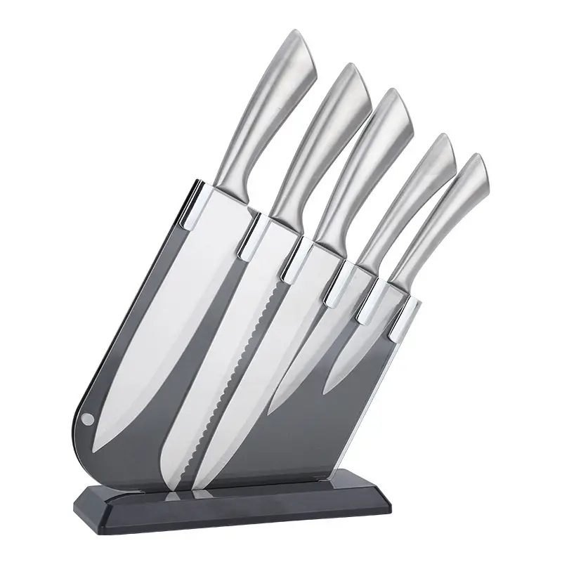 6pcs Professional Durable Knives Sets stainless steel Kitchen Knife Set with Acrylic Block