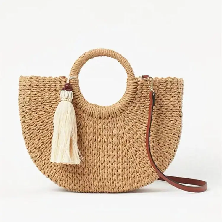 2021 Hot selling straw basket bags natural luxury summer handbags for women