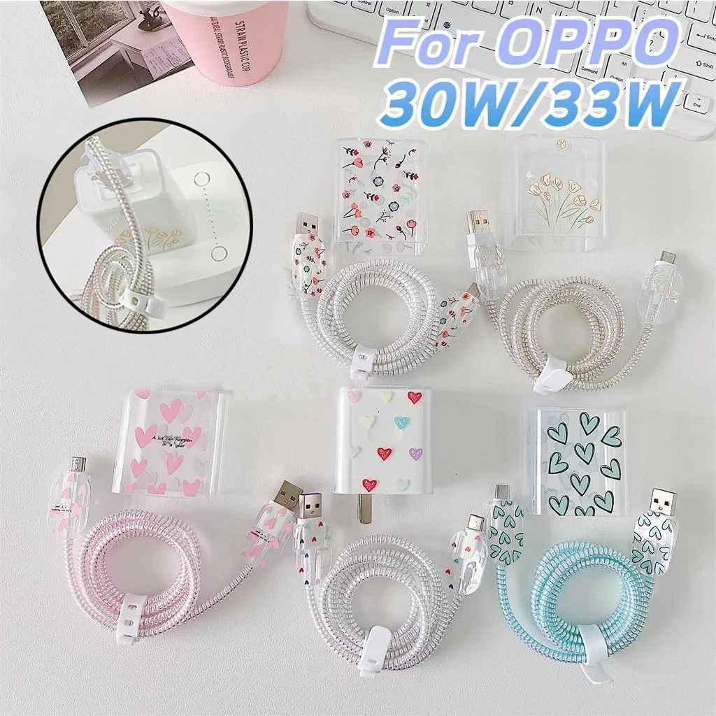 OPPO 30W33W急速充電プラグソフトカバー用充電器ケースセットAndroidType-Cケーブルラインラッププロテクター巻線を整理