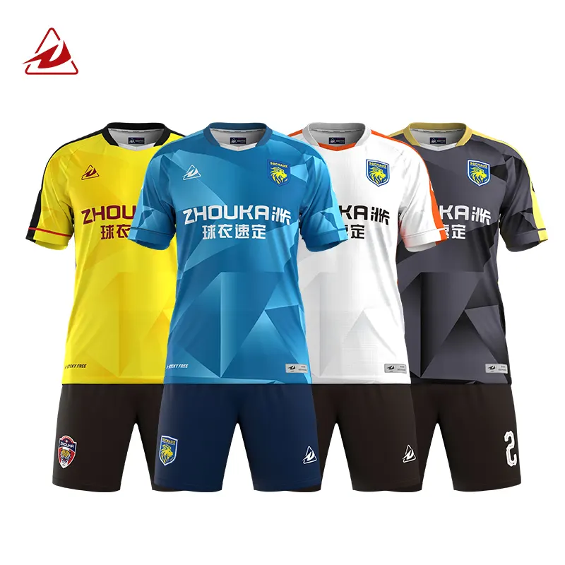 Grosir kualitas tinggi kaus tim sepak bola Jersey sepak bola Set lengkap profesional kustom pria sepak bola Jersey seragam dewasa