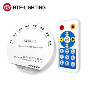 SP608E 8-канальный сетевой видеорегистратор выходного сигнала пульта дистанционного управления IOS Android проигрыватель Blue tooth управления через приложение для WS2811 WS2815 адресуемых светодиодные полосы