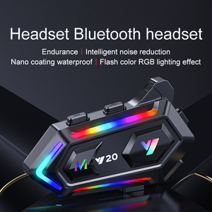 Llamativo sonido HiFi RGB luz música compartir sistema de comunicación casco auriculares motocicleta Bluetooth intercomunicador auricular - Product Image 2