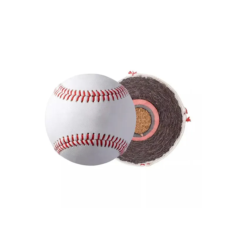 Pelota de béisbol para practicar, Logo personalizado, cuero de vaca auténtico, 50% contenido de lana