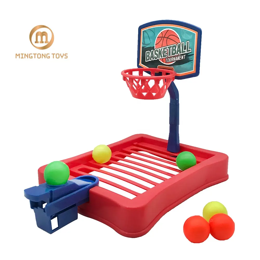 Mejor regalo de los niños de plástico de deportes de interior mini de eyección de juguete de mesa juego de baloncesto para los niños