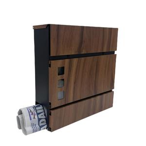 Kim loại hạt gỗ lớp phủ màu đen Wall Mount có thể khóa hộp thư bài thư hộp với khóa cho sử dụng ngoài trời - Product Image 1