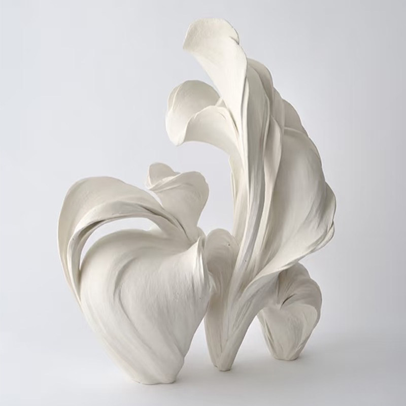 Ornement en acier inoxydable fleur blanche