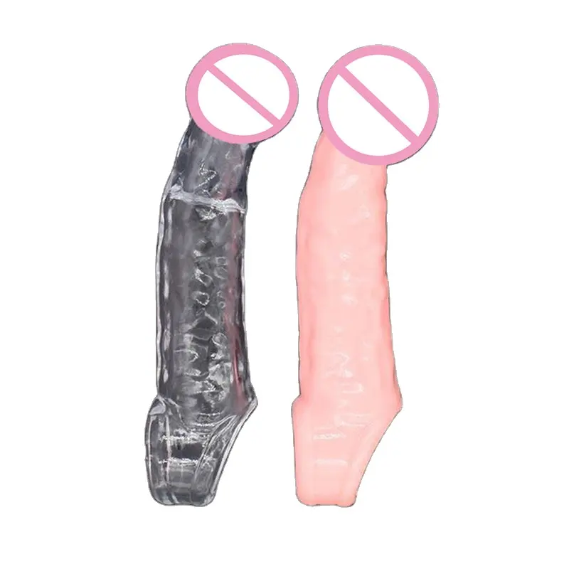Estensione in Silicone riutilizzabile manica del pene Extender realistico preservativo del pene giocattolo del sesso per gli uomini