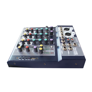 T 15W 4 CH Mezcladora De 4 Canales Mezclador De Audio Con 2 Micrófono Mono Entrada De Canal De Línea 1 Entrada Estéreo