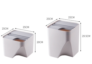 二重使用の積み重ね可能なプラスチックゴミ箱ふた付き家庭ごみ分類ビン - Product Image 6