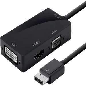Mini DP/DisplayPort a HDTV DVI VGA adattatore 4K 30Hz tripla uscita per PC Mac Monitor DP a DVI VGA Multi-display Converter - Product Image 1