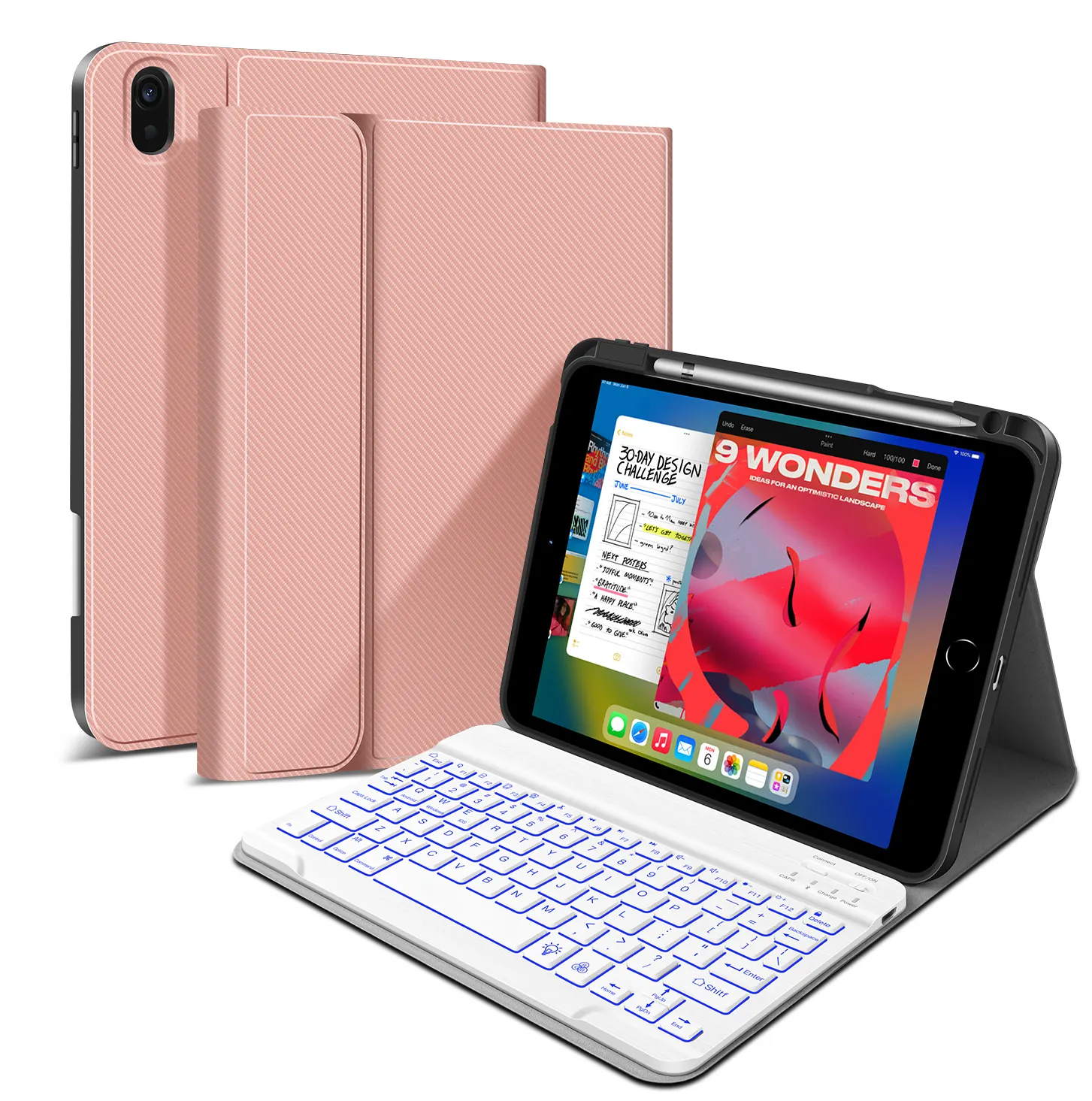 Чехол для клавиатуры планшета 7-rgb с подсветкой Bt5.1 искусственная кожа Чехол для мобильного телефона с держателем для карандашей для Ipad Air 10,9 дюймов