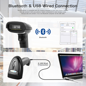 Escáner de código de barras NETUM BT, compatible con función inalámbrica y BT de 2,4G y conexión por cable Lector de código de barras CCD - Product Image 4