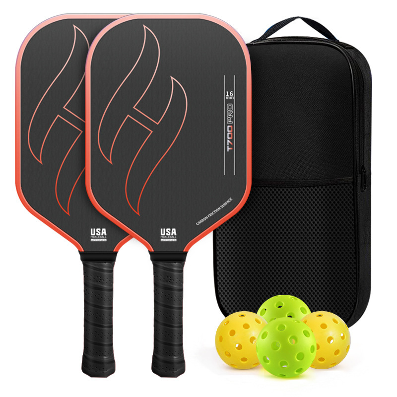 Fibra de carbono T700, degradado naranja-2 raquetas-4 pelotas-1 paquete