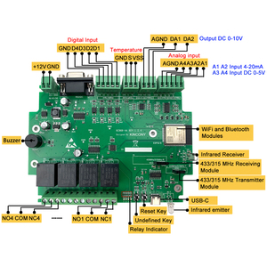 KC868-A4 Esp32 Relay Board Wifi RS232 USB Relay Module ADC DAC IR RF 433M <strong>Temperature</strong> <strong>Arduino</strong> IDE