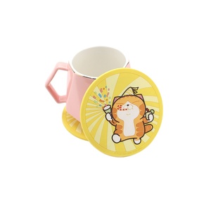 Custom Printed Silicone <strong>Round</strong> <strong>Coaster</strong> <strong>Fashionable</strong> Any Shape Coffee Tea Cup Mat Cartoon PVC Soft <strong>Coasters</strong> for Table Use - Product Image 1