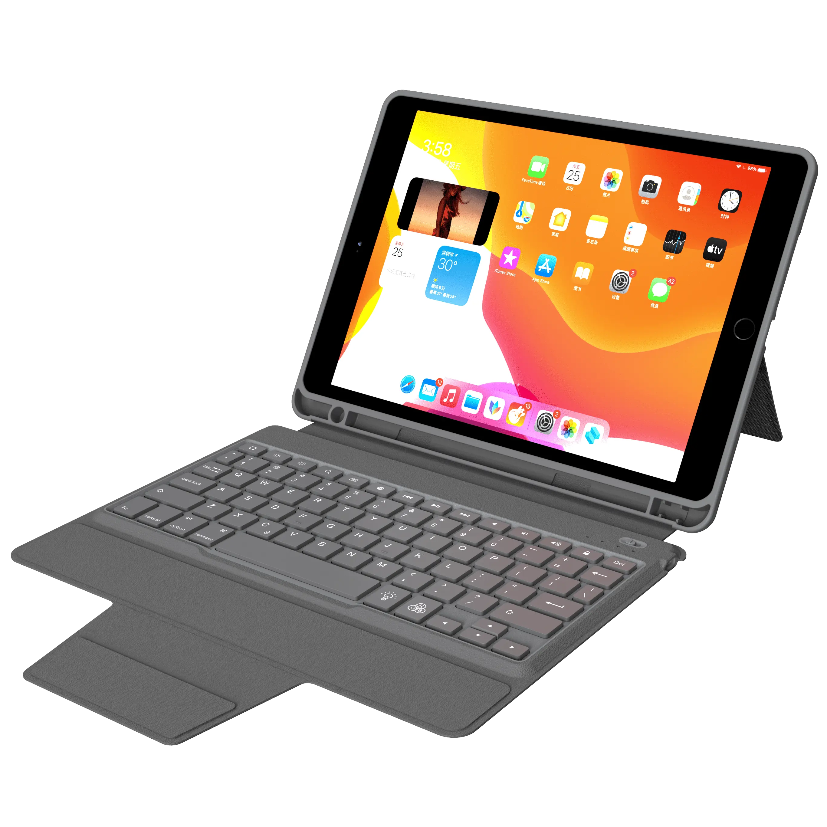 Clavier rétroéclairé pour IPad Pro 10.2 10.5 2021 2020 Air 4 Mini 6 10.2 9/8/7th 2018 2017 5 6th Pro 10.2 10.5 Air 3 2 Mini 4 5