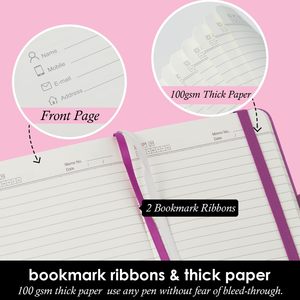 3 Pack Pearlescent Pink Purple Gold Mini Pocket Notebook Journal Pen 408 Pages Women's <strong>Writing</strong> 3.7\&quot; X 5.7\&quot; <strong>Small</strong> Notepad - Product Image 3