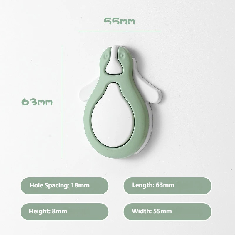7533#18mm Hole Spacing Green & White Penguin