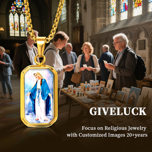 Pendentif Huit Trésors Motif Personnalisé de la Vierge Marie Bijoux Religieux Image Accepter Personnalisé pour Grossiste Bijouterie - Product Image 6