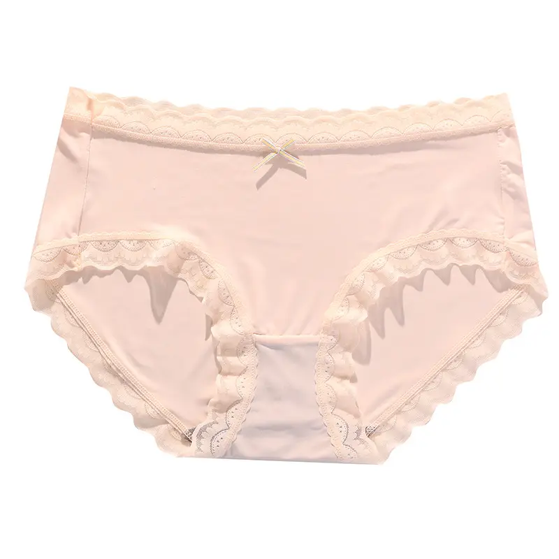 Ice Silk Underwear Borda Sexy Calcinhas Atacado Verão Fino Nude Sentir Seamless Grande Tamanho Fábrica Atacado Biquíni De Algodão