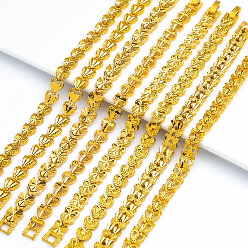 Pulsera de oro chapado en oro de 24 quilates, nuevo diseño, venta al por mayor, 2022