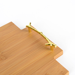 Nhà Máy OEM Phục Vụ Khay Phong Cách Kim Loại Xử Lý Tre Tối Bằng Gỗ Khay Cho Bữa Ăn Sáng Bữa Ăn Tối Thanh Bền Vững Trang Trí Khay - Product Image 6