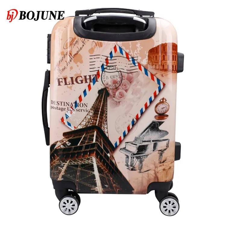 Torre eiffel impressão on-line, mais novo carrinho de viagem à prova d' água saco de bagagem 3 peças conjunto de bagagem