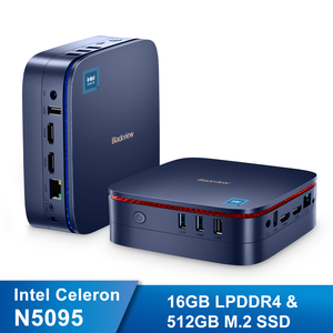 4K Blackview מיני מחשב MP60 מחשב מקרה <span class=keywords><strong>WIFI</strong></span> 8 + 256GB 16 + 512GB LPDDR4 HDMI1 + HDMI2 3.5mm לטלפון Win11 פרו 4K 1000M מחשב שולחני