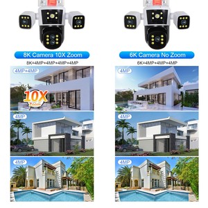 VISION Vier Objektive Drei Bildschirme 10X Zoom 360-Grad-Überwachung 6mp Wifi-Überwachungs kamera Drahtlose HD-CCTV-PTZ-Kamera - Product Image 6