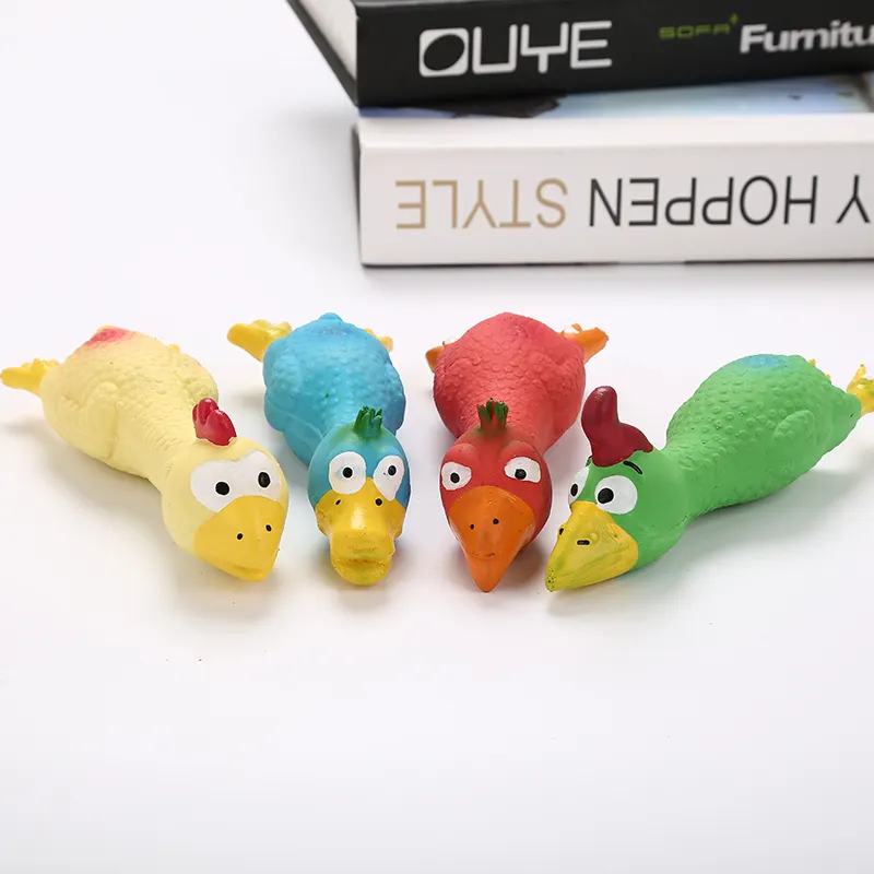 Amazon Offre Spéciale jouet pour animaux de compagnie poulet latex jouet pour chien avec grincement nouveau produit pour animaux de compagnie