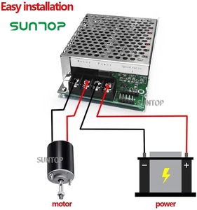 PWM DC Motor drehzahl regler, DC 10-55V/60A, LED-Anzeige Stufenloser DC-Motor drehzahl regler mit einstellbarem Potentiometer - Product Image 6