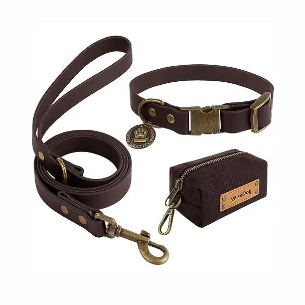 卸売高品質カスタム犬の首輪犬の鎖とうんちバッグホルダーPVC防水犬の首輪