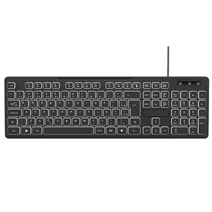 Waterproof Silent <strong>Keyboard</strong> RGB White Backlit with <strong>Light</strong> On/off Office PC Slim Wired <strong>Keyboard</strong> for Laptop <strong>Computer</strong> - Product Image 1