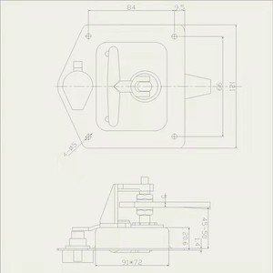 卡车工具箱用t平齐凹入式门把手桨工具箱不锈钢锁闩 - Product Image 5