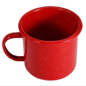 แก้วกาแฟเคลือบแบบย้อนยุค350มล. ถ้วยโลหะโลหะเอสเพรสโซพิมพ์ลายโลโก้ได้ตามที่กำหนดเองสำหรับการพิมพ์ซับลิเมชันที่ปลอดภัยสำหรับการส่งเสริมการขาย