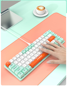 Directo de fábrica, Mini teclado ultrafino para juegos con cable, 68 teclas, retroiluminación RGB múltiple, impermeable, para ordenador, para juegos con cable - Product Image 1