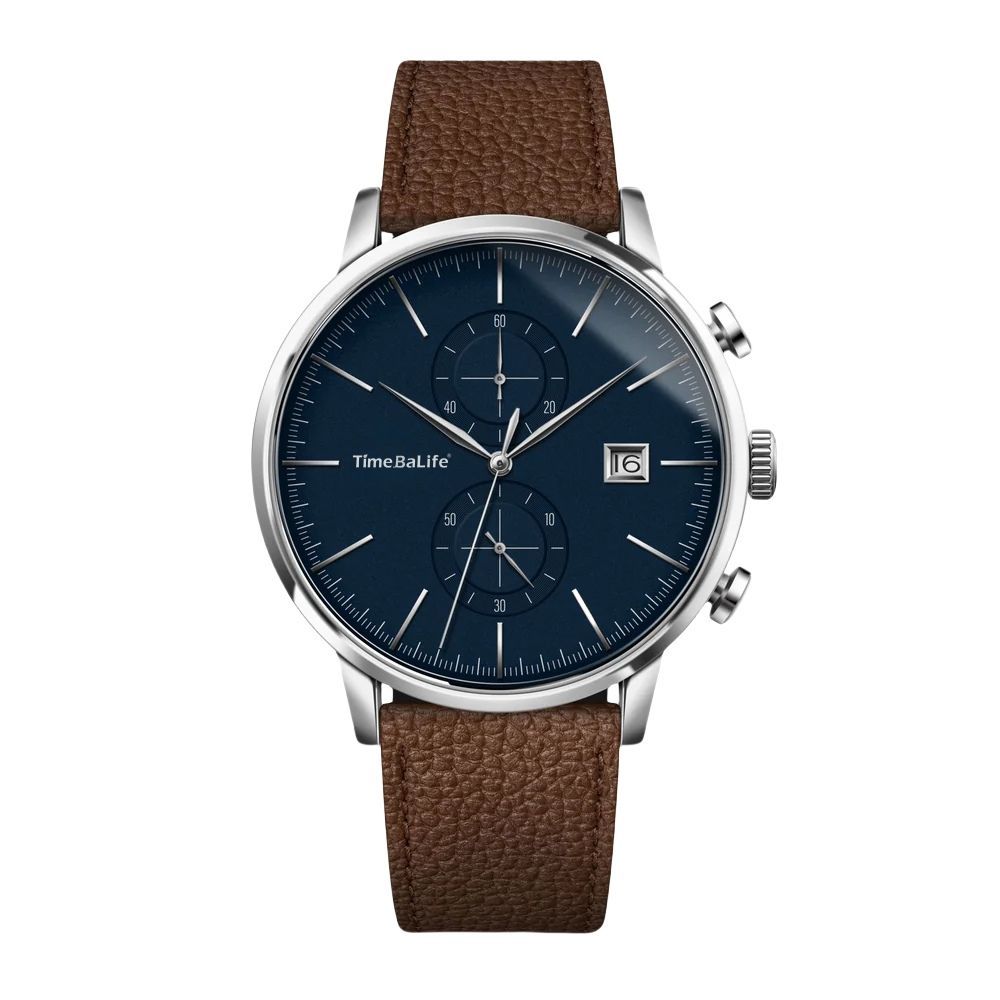 Blue Dial & Brown Leather Strap