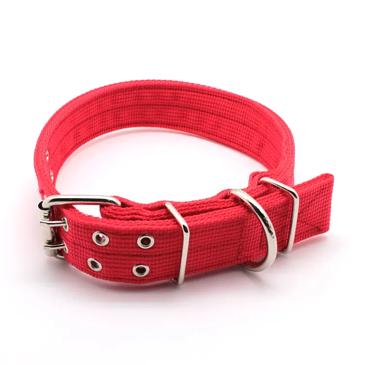 Durable double breasted multi-colors nylon dog collar for adult dog